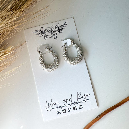 ✨ Pave Graduated Latch Hoop Earrings