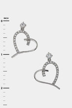 Load image into Gallery viewer, Cubic Zirconia Dangling Heart Earrings
