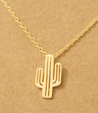 Load image into Gallery viewer, Cactus Pendant Necklace – Southwest Charm with Everyday Style
