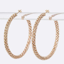 Load image into Gallery viewer, 60 MM Rhinestone Wrap Around Iconic Hoop Earrings
