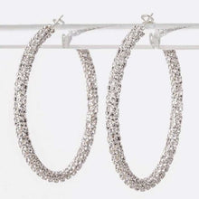 Load image into Gallery viewer, 60 MM Rhinestone Wrap Around Iconic Hoop Earrings
