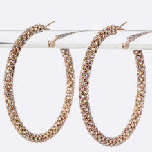 Load image into Gallery viewer, 60 MM Rhinestone Wrap Around Iconic Hoop Earrings
