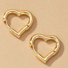 Load image into Gallery viewer, Heart shape hinged huggie hoop earrings
