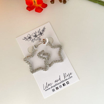 ✅ Glitter Star Hoop Earrings