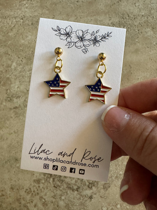✅ Flag Star Earrings