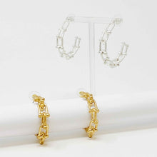 Load image into Gallery viewer, Chained Link Hoop Earrings
