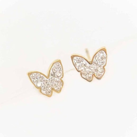 Sparkling Butterfly Stud Earrings