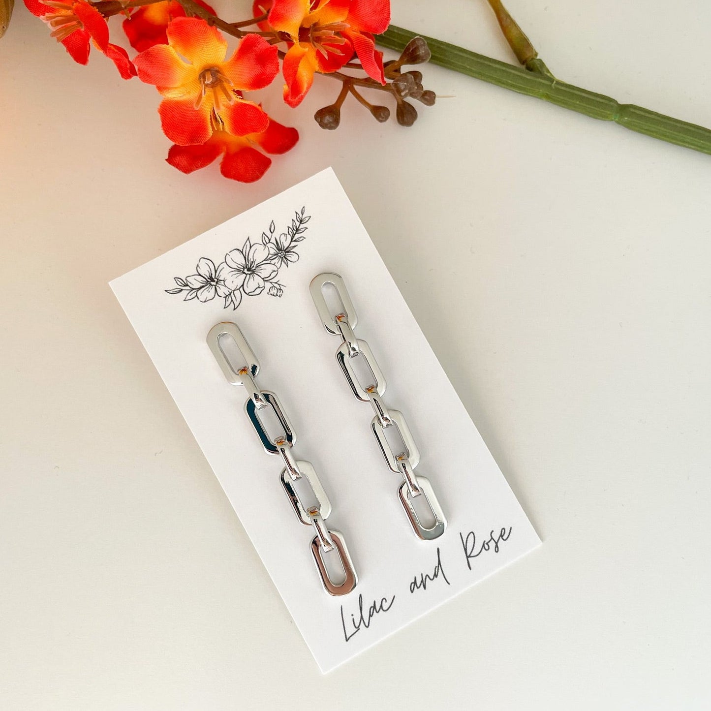 ✅ Oval Chain Dangle Earrings