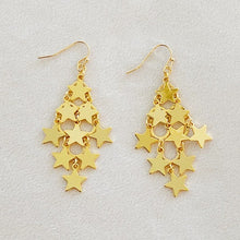 Load image into Gallery viewer, Nine Stars Lined Chandelier Earring
