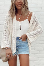 Load image into Gallery viewer, Women Hollow Out Knit Drop Shoulder Cardigan
