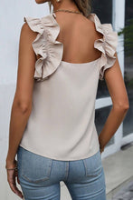 Load image into Gallery viewer, Women Solid Ruffle Trim Sleeveless Top
