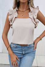 Load image into Gallery viewer, Women Solid Ruffle Trim Sleeveless Top
