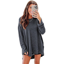 Load image into Gallery viewer, Women Waffle Knit High Slits Oversized Top
