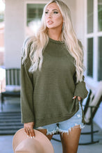 Load image into Gallery viewer, Women Waffle Knit High Slits Oversized Top
