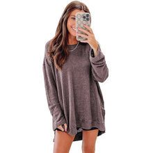 Load image into Gallery viewer, Women Waffle Knit High Slits Oversized Top
