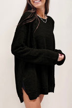 Load image into Gallery viewer, Women Waffle Knit High Slits Oversized Top
