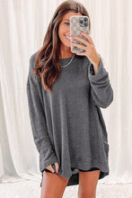 Load image into Gallery viewer, Women Waffle Knit High Slits Oversized Top
