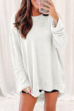 Load image into Gallery viewer, Women Waffle Knit High Slits Oversized Top
