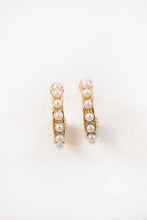 Load image into Gallery viewer, Studded Pearl Hoop Earrings
