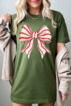 Load image into Gallery viewer, Christmas Tree Cake Bow Graphic Tee
