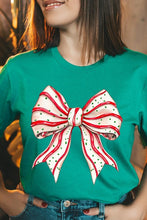 Load image into Gallery viewer, Christmas Tree Cake Bow Graphic Tee
