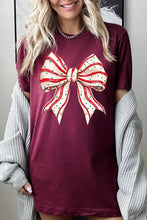 Load image into Gallery viewer, Christmas Tree Cake Bow Graphic Tee
