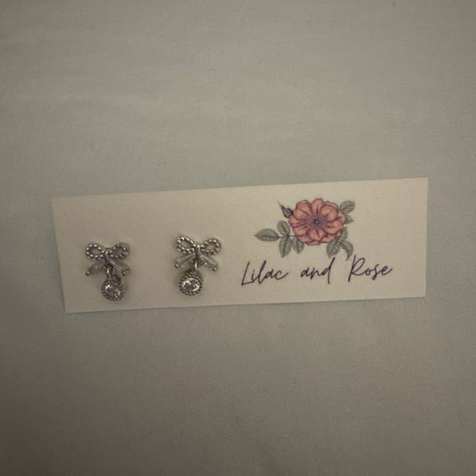 feminine drop earrings with CZ stones