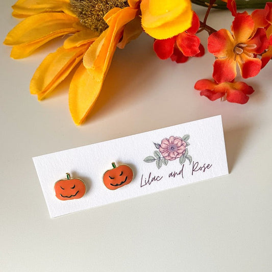 Jack-O’-Lantern stud earrings Halloween jewelry