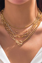 Load image into Gallery viewer, Gold 5pcs Layered Rhinestone Chain Collarbone Necklace Set
