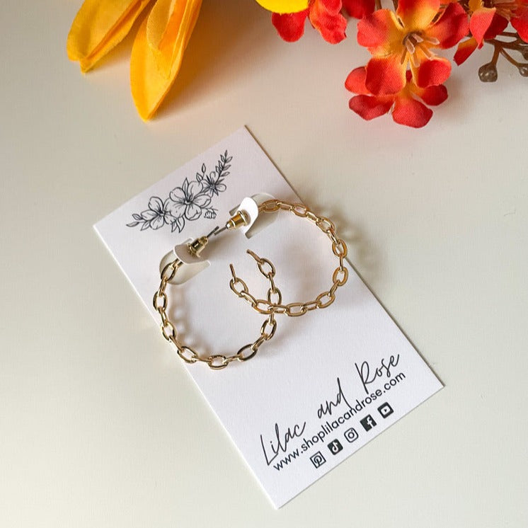 ✨ Large Chainlink Hoop Earrings