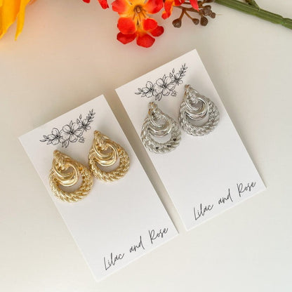 modern sculptural earrings Lilac and Rose
