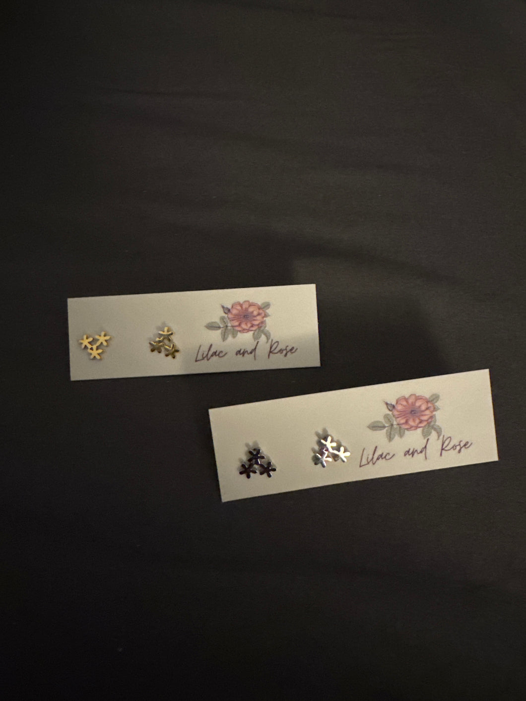 Three Flower Stud Earrings