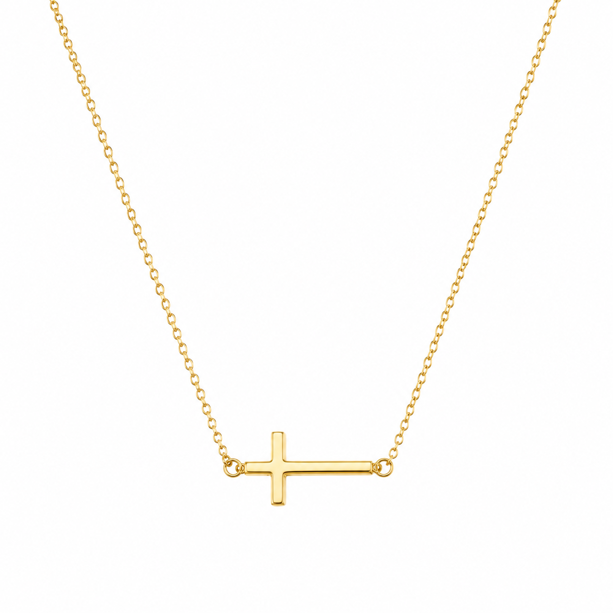 ✨ Sideways Cross Necklace – Minimal Faith Jewelry for Everyday Wear