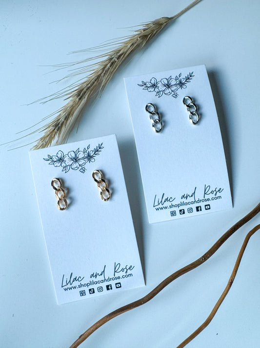✨ Three Chain Earrings – Modern Edge Meets Lightweight Movement