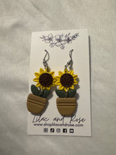 Load image into Gallery viewer, Potted Sunflower Earrings
