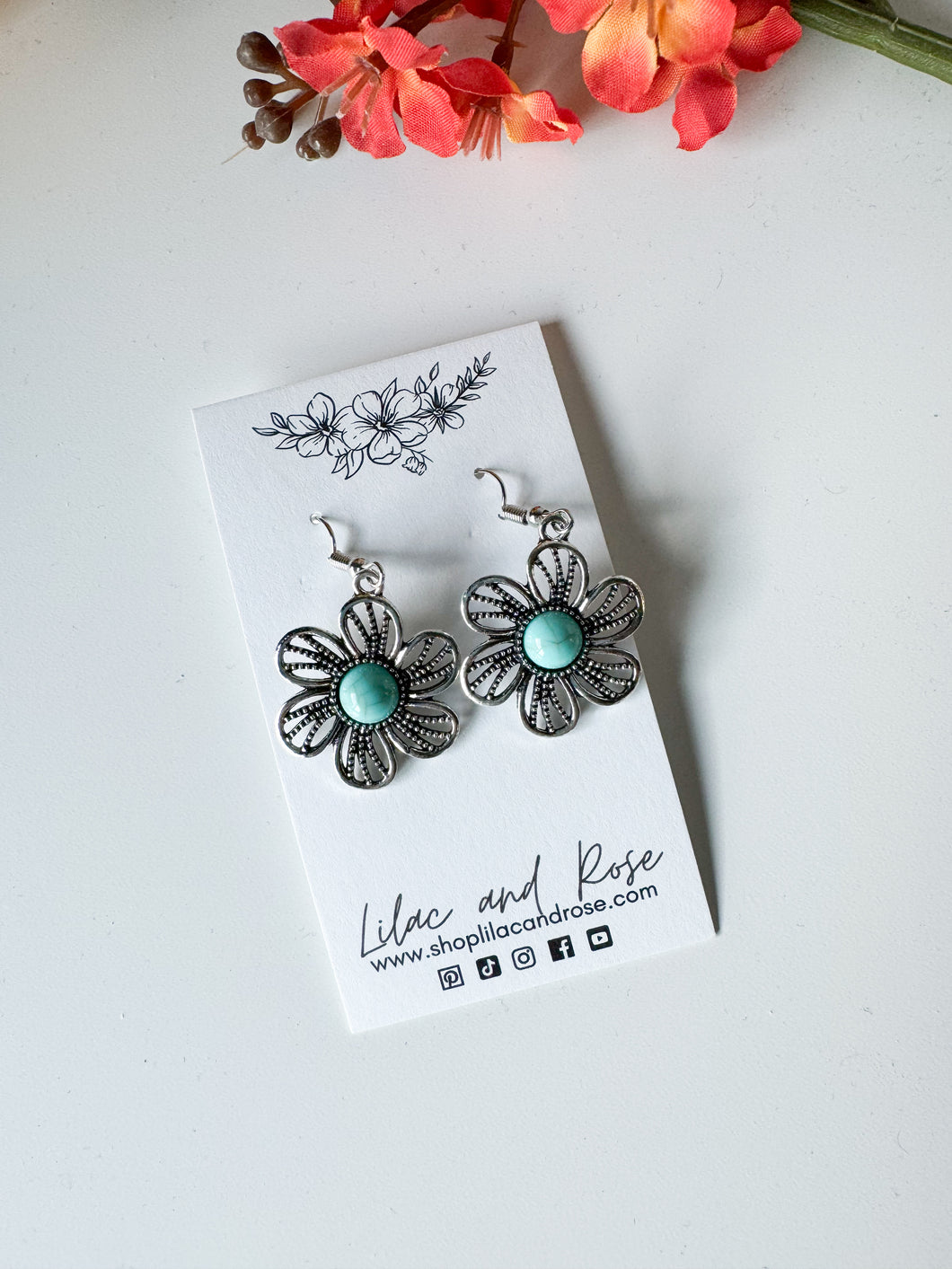 Turquoise Flower Earrings