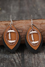 Load image into Gallery viewer, Chestnut Rugby Shape PU Leather Drop Earrings
