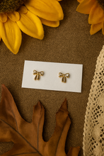 Load image into Gallery viewer, CZ Bow Stud Earrings – Dainty Sparkle with a Feminine Touch
