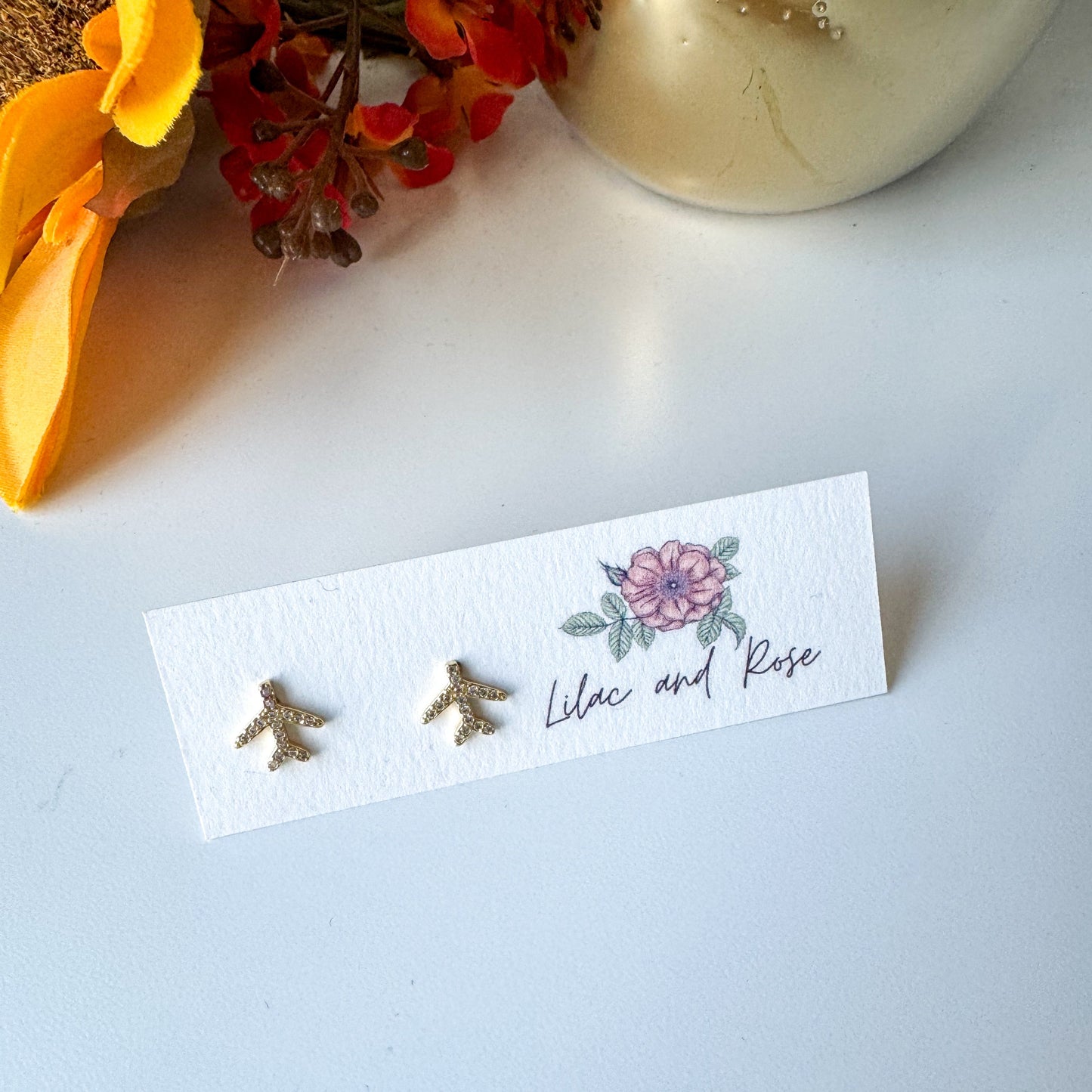 airplane earrings gift ready