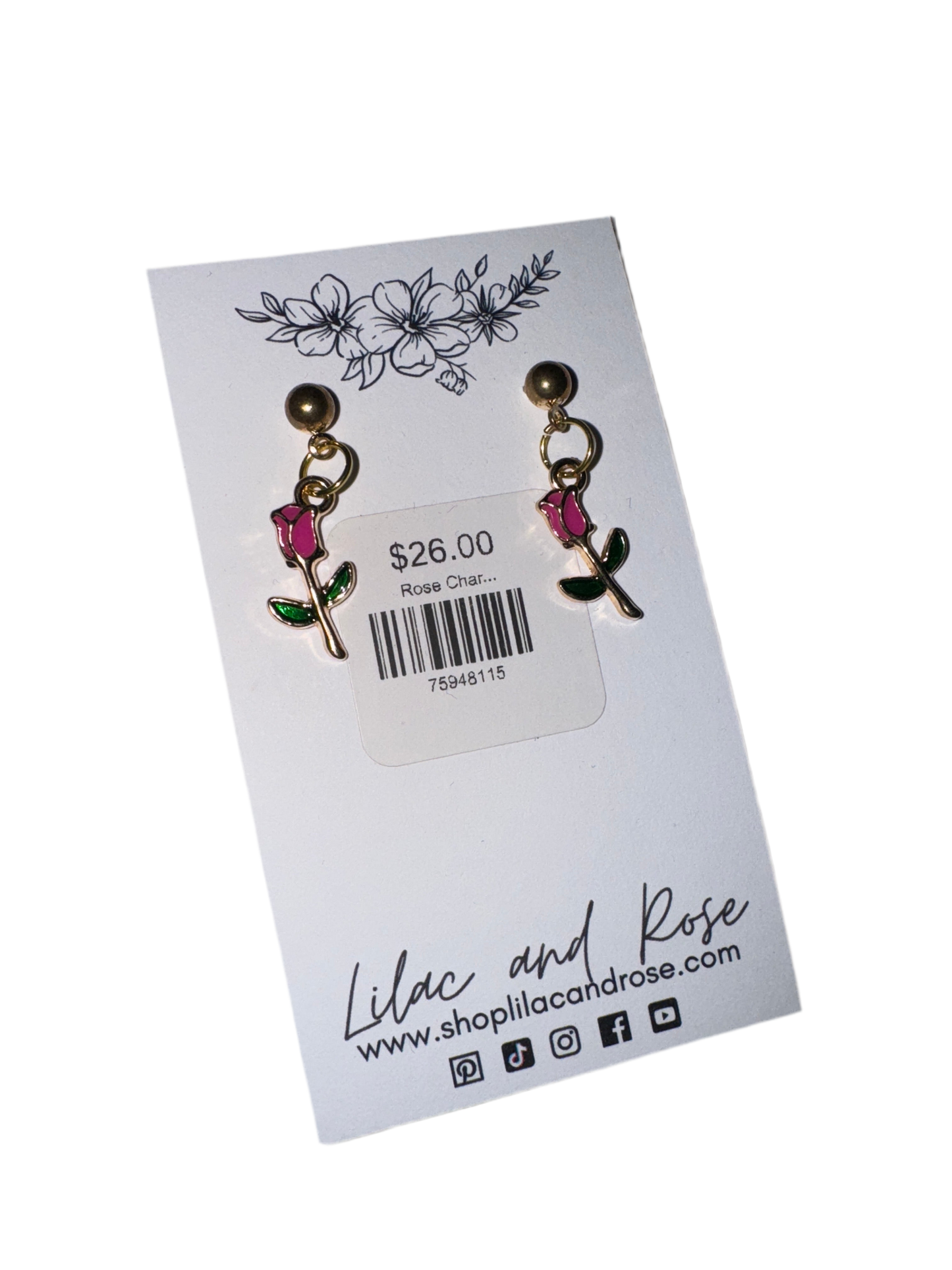 ✨ Rose Charm Earrings