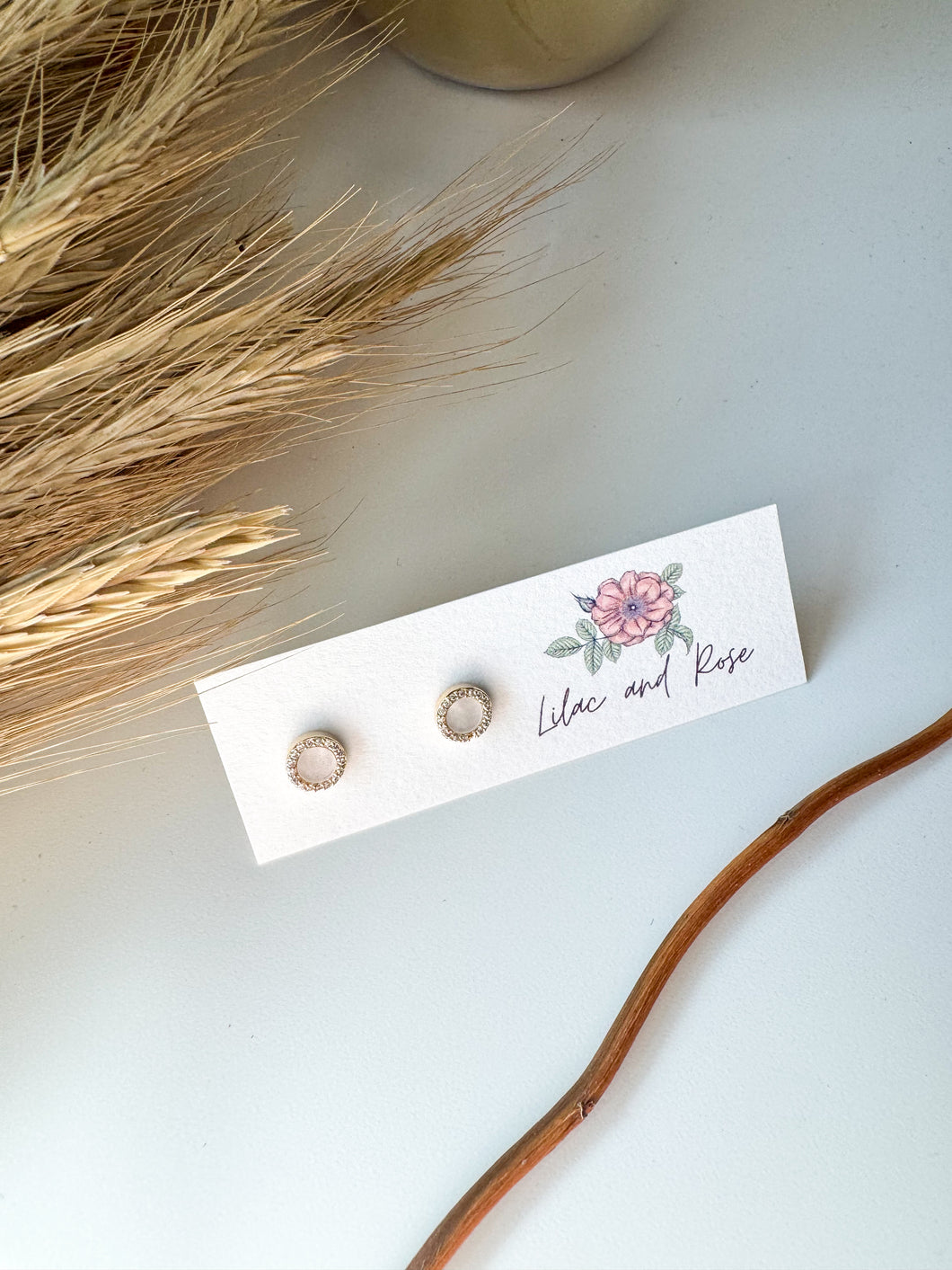 CZ White Pave Studs