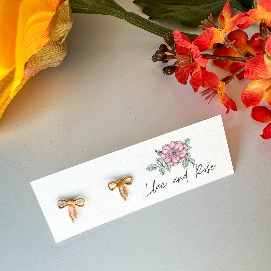 Ribbon Bow Stud Earrings