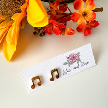 Load image into Gallery viewer, Music Note Stud Earrings
