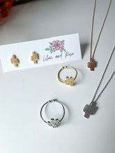 Load image into Gallery viewer, Gold Dipped Delicate Adjustable Cactus Ring
