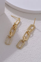 Load image into Gallery viewer, Gold Chain Link Rhinestone Decor Plate Stud Earrings
