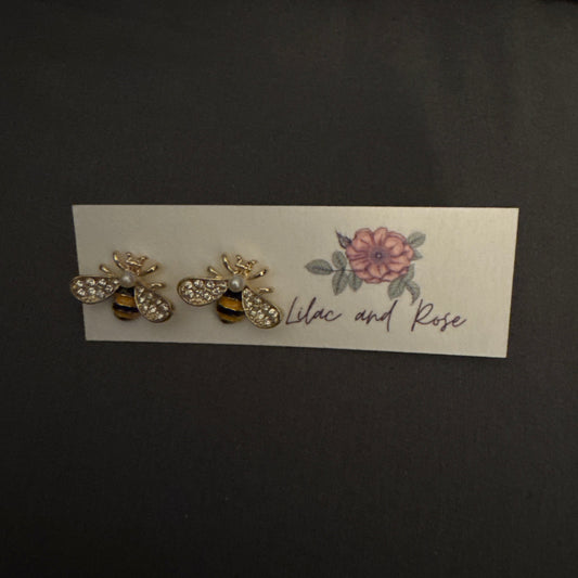 cubic zirconia bee earrings gift for teachers or friends