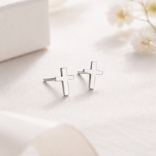 Load image into Gallery viewer, ✅ Cross Stud Earrings – Classic Symbol of Faith &amp; Style
