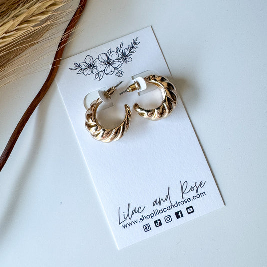 chunky rope gold hoop earrings statement