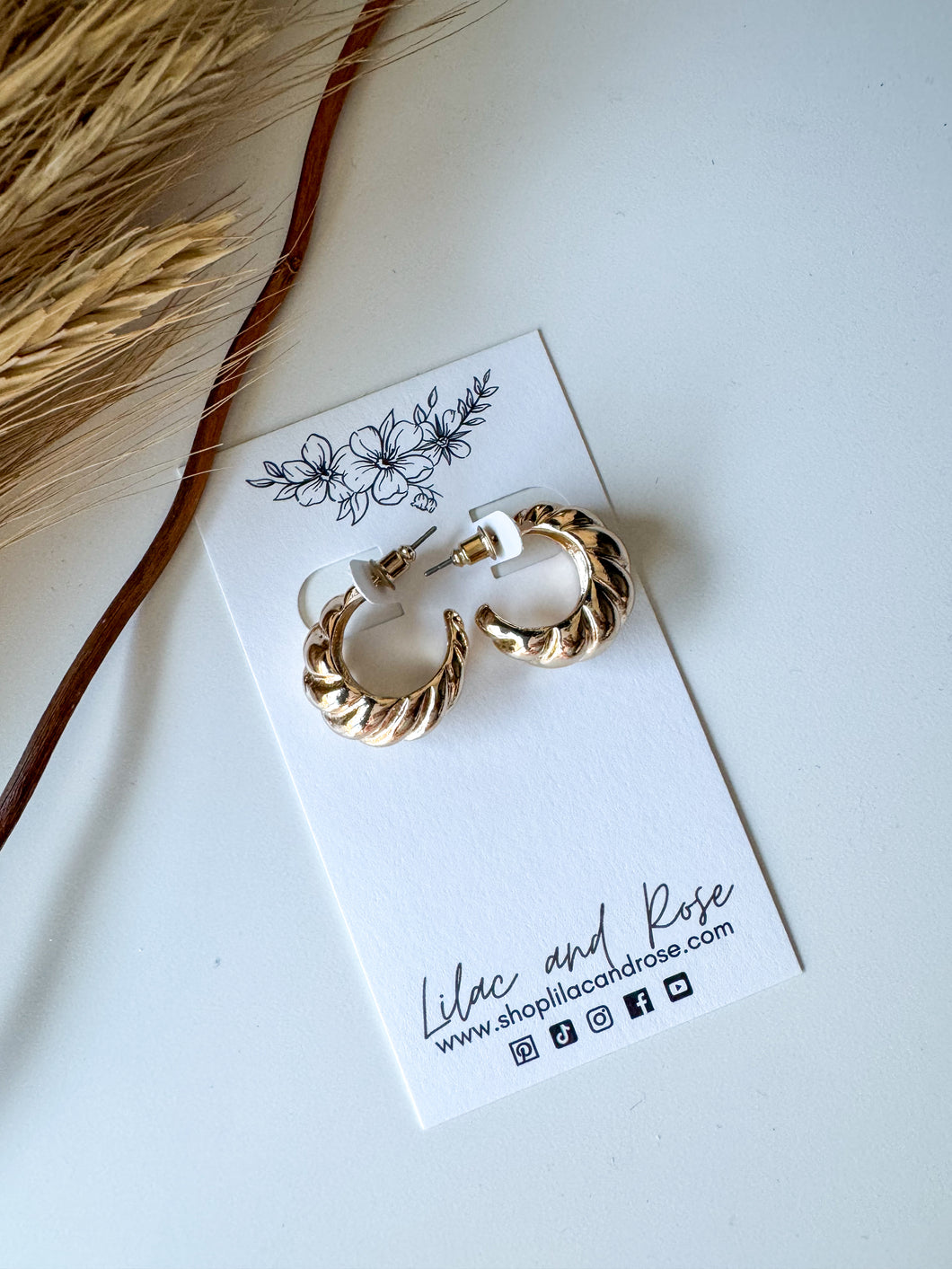 Golden Twist Hoops – Chunky Rope Statement Hoops