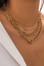 Load image into Gallery viewer, Gold 5pcs Layered Rhinestone Chain Collarbone Necklace Set
